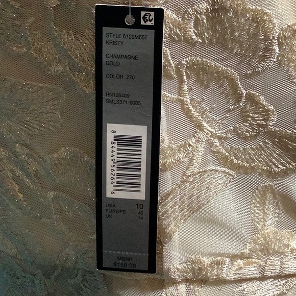 Tahari Champagne Gold Dress Size 10 - Picture 8 of 9